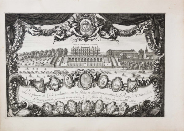 Gravure ancienne - Les Fêtes de Versailles - Israel Silvestre