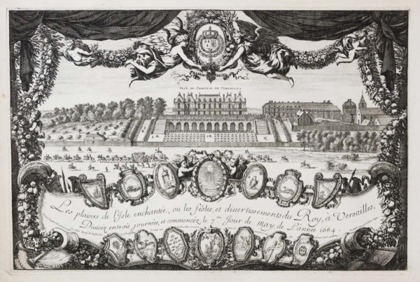 Gravure ancienne - Les Fêtes de Versailles - Israel Silvestre