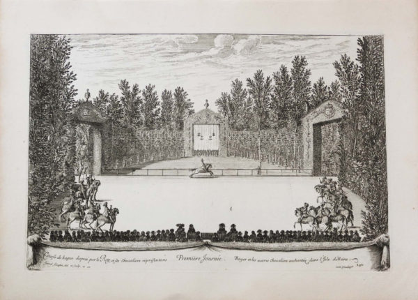 Gravure ancienne - Les Fêtes de Versailles - Israel Silvestre