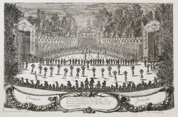 Gravure ancienne - Les Fêtes de Versailles - Israel Silvestre