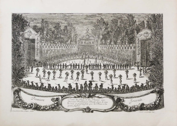 Gravure ancienne - Les Fêtes de Versailles - Israel Silvestre