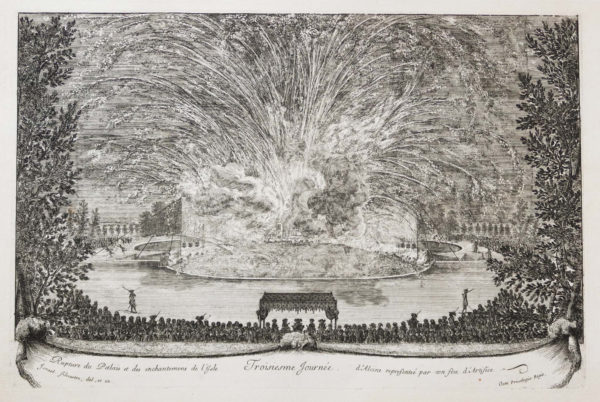 Gravure ancienne - Les Fêtes de Versailles - Israel Silvestre