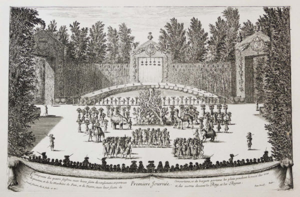 Gravure ancienne - Les Fêtes de Versailles - Israel Silvestre