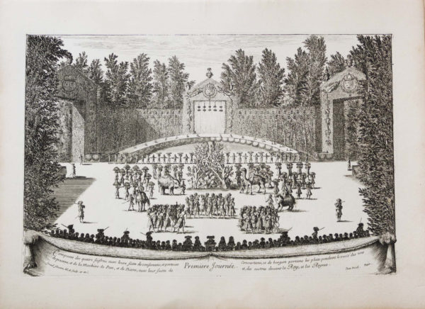 Gravure ancienne - Les Fêtes de Versailles - Israel Silvestre