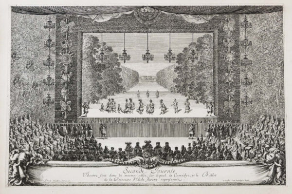 Gravure ancienne - Les Fêtes de Versailles - Israel Silvestre