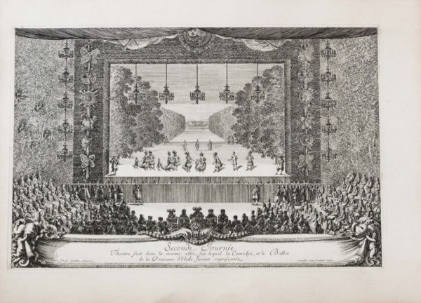 Gravure ancienne - Les Fêtes de Versailles - Israel Silvestre