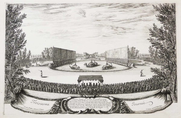 Gravure ancienne - Les Fêtes de Versailles - Israel Silvestre