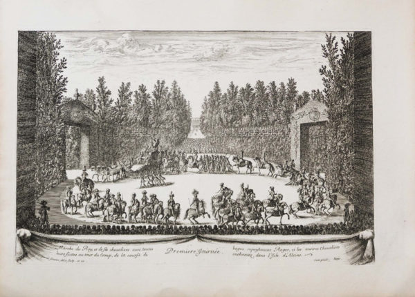 Gravure ancienne - Les Fêtes de Versailles - Israel Silvestre