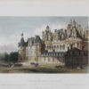 Lithographie ancienne du Château de Chambord