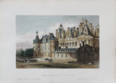 Lithographie ancienne du Château de Chambord