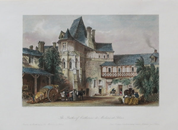 Lithographie ancienne des Bains de Catherine de Médicis