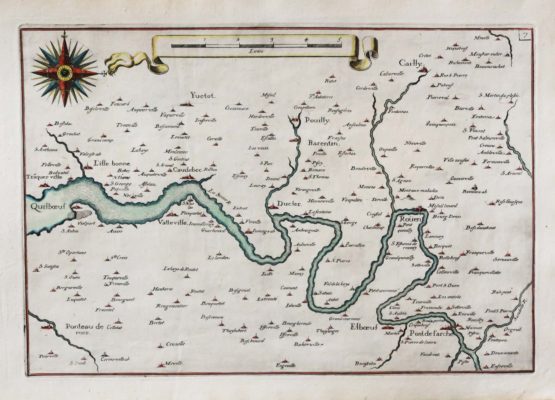 Carte marine ancienne de Rouen - Tancarville - Caudebec