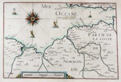 Carte marine ancienne de Honfleur - Le Havre