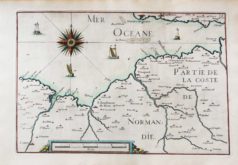 Carte marine ancienne de Honfleur - Le Havre