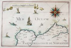 Carte marine ancienne de Cherbourg - Barfleur