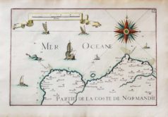 Carte marine ancienne de Cherbourg - Barfleur
