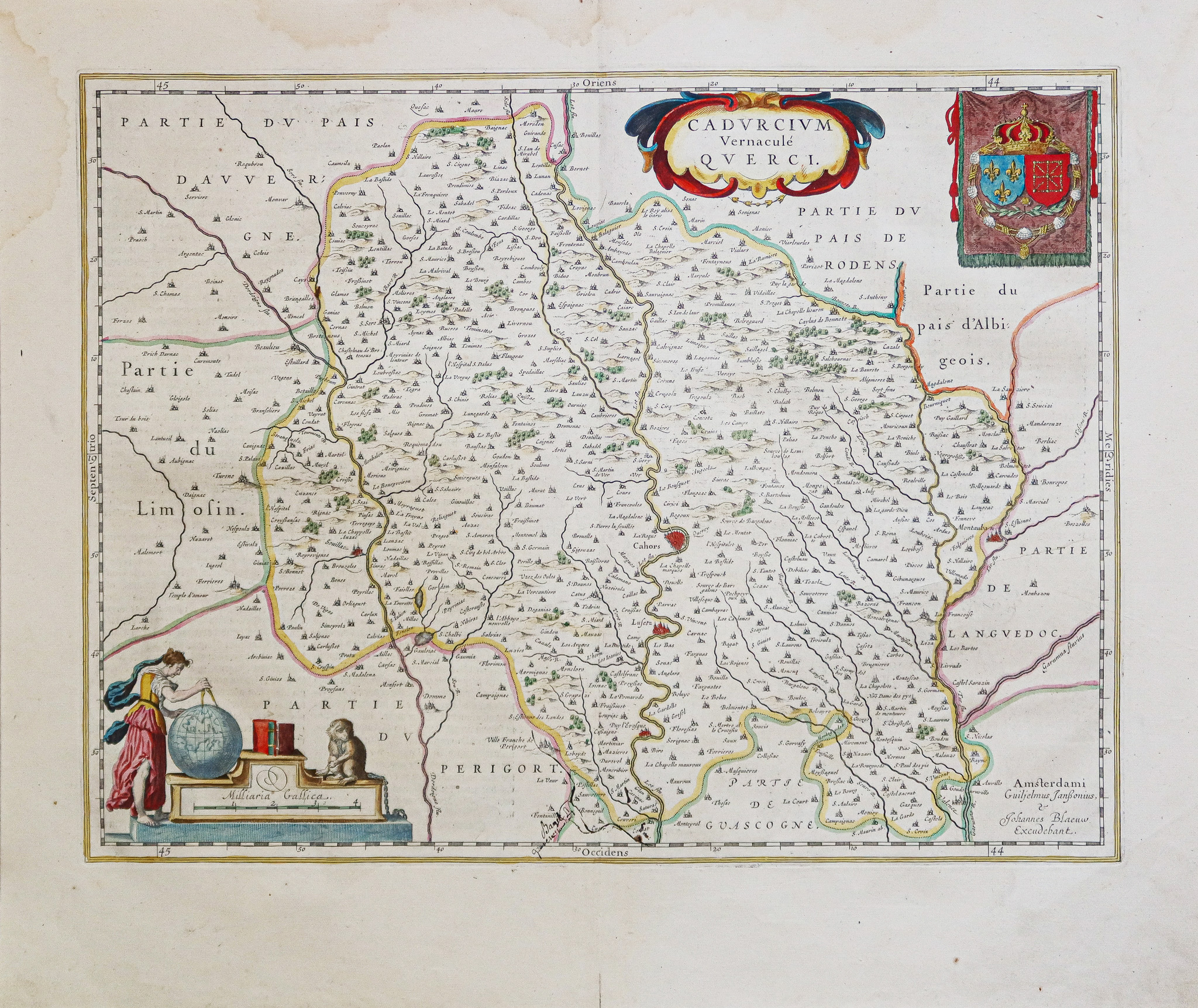 Carte géographique ancienne du Quercy