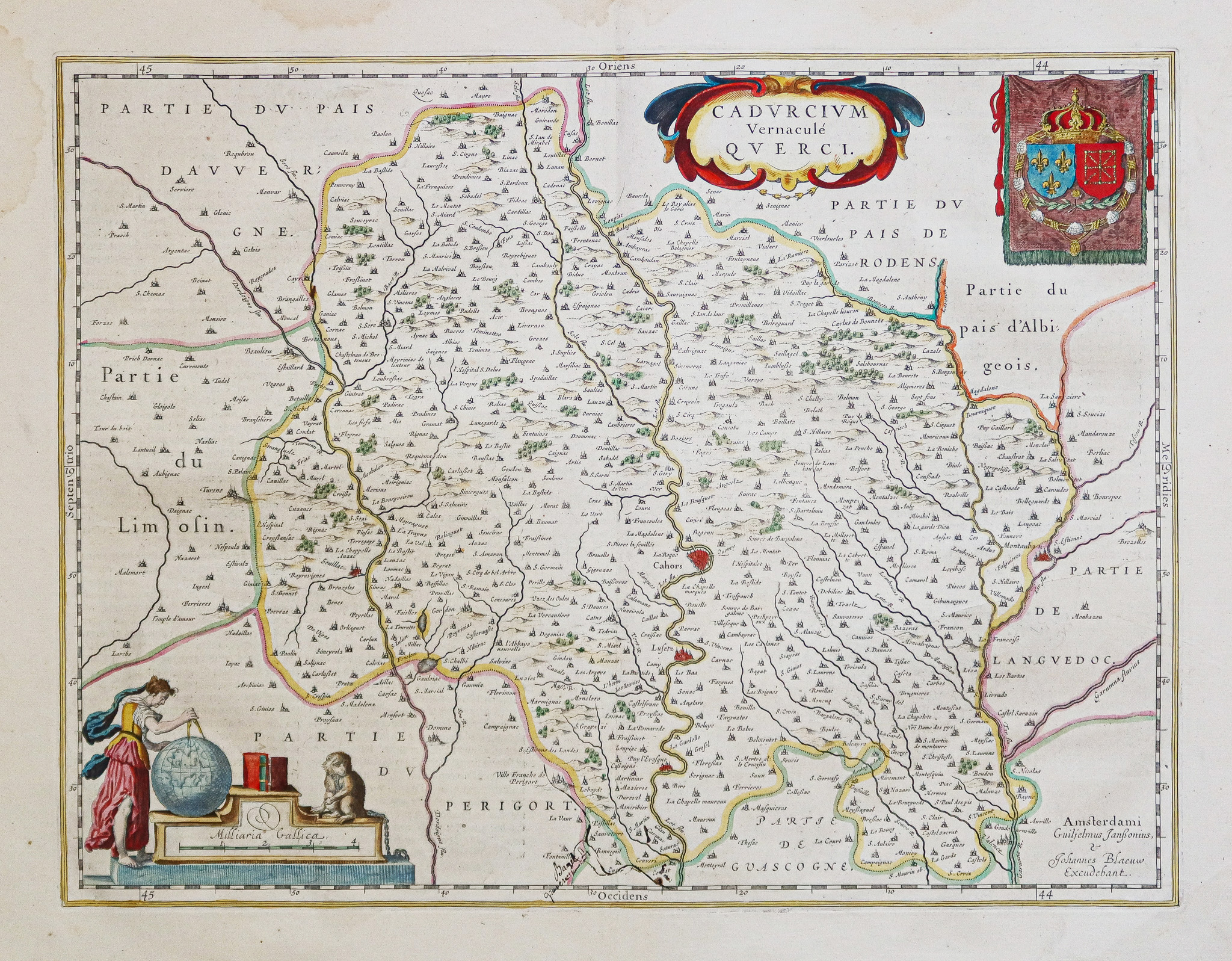 Carte géographique ancienne du Quercy