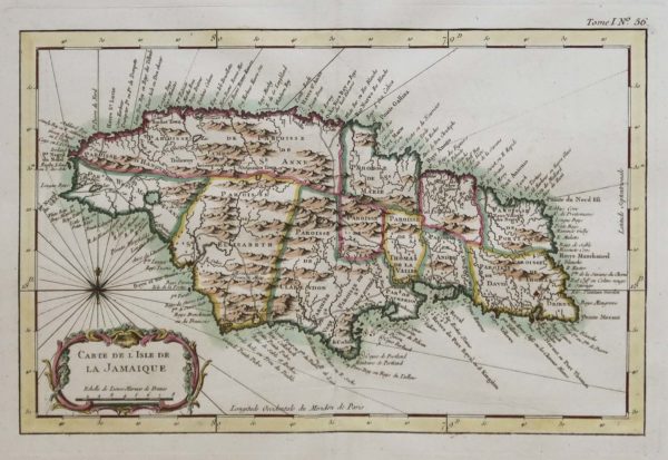 Carte marine ancienne de la Jamaïque