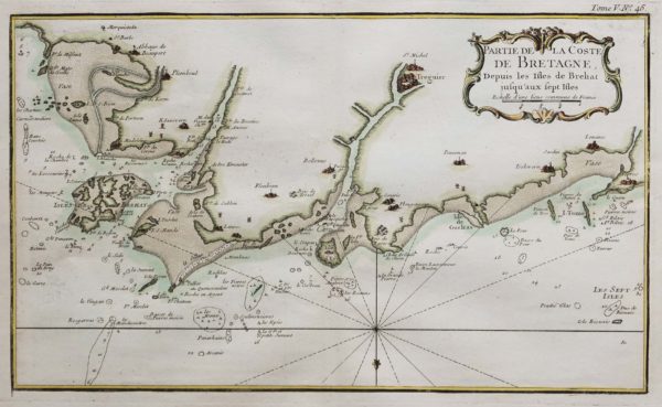 Carte marine ancienne des Iles de Bréhat