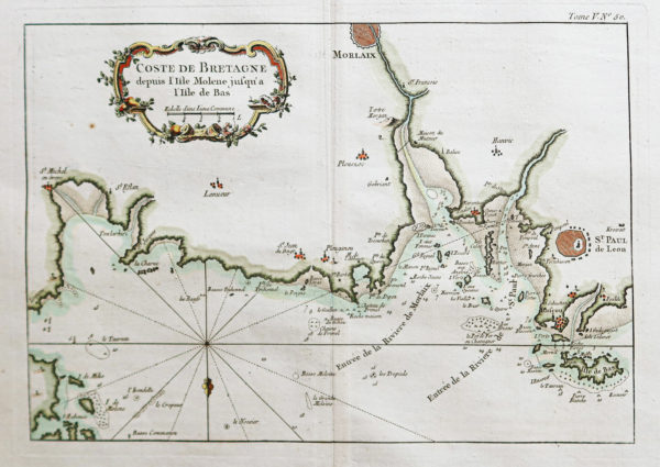 Carte marine de la baie de Morlaix - Ile de Molène