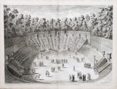 Gravure ancienne bosquet de la salle du bal architecture jardin de Versailles