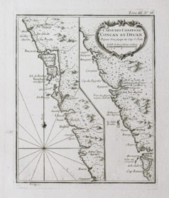 Carte marine ancienne des Côtes de Concan - Bombay