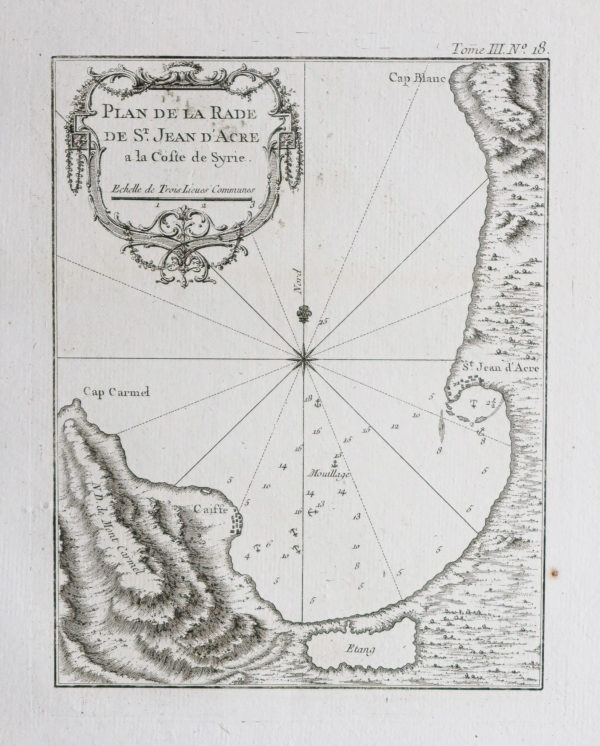 Carte marine ancienne de Saint Jean d’Acre - Syrie