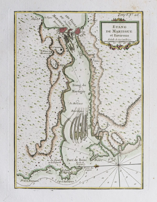 Carte marine ancienne de l’étang de Martigues