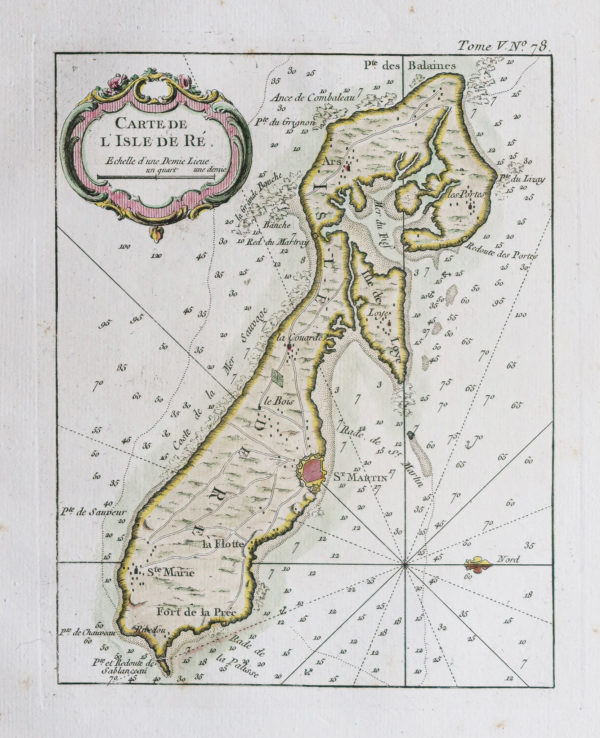 Carte marine ancienne de l’Ile de Ré