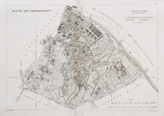 Plan ancien du 12e arrondissement de Paris