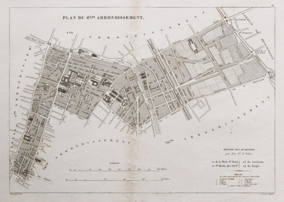 Plan ancien du 6e arrondissement de Paris