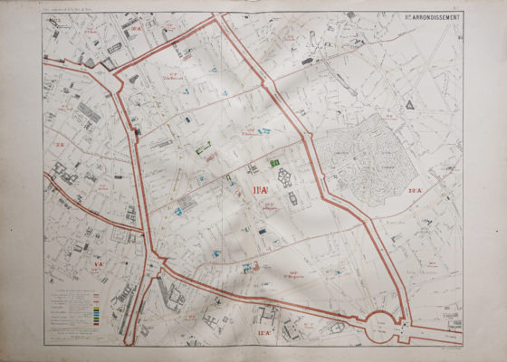 Plan ancien du 11e arrondissement de Paris