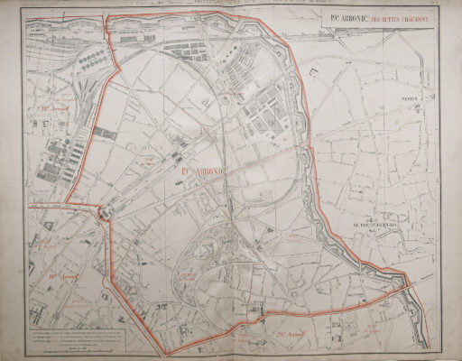 Plan ancien du 19e arrondissement de Paris