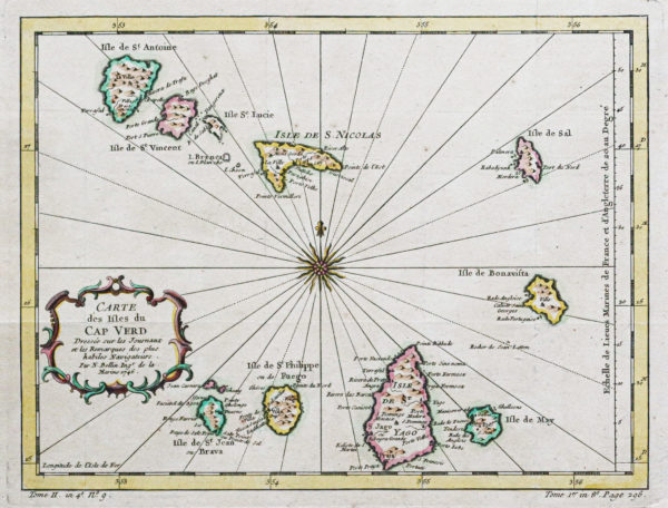 Carte marine ancienne - Îles du Cap Vert