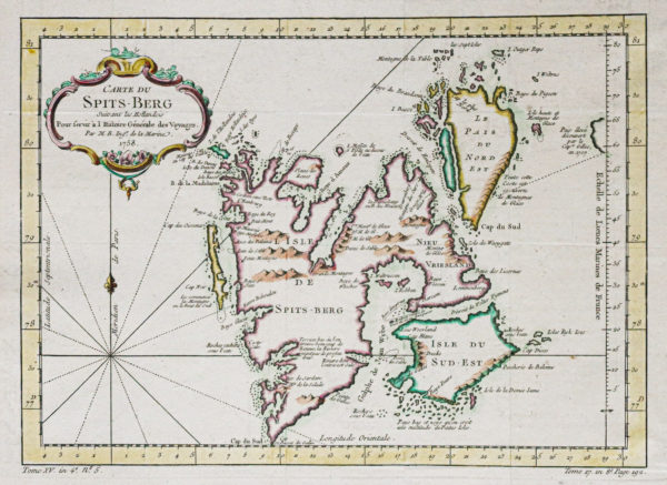 Carte ancienne de Spitzberg - Norvège