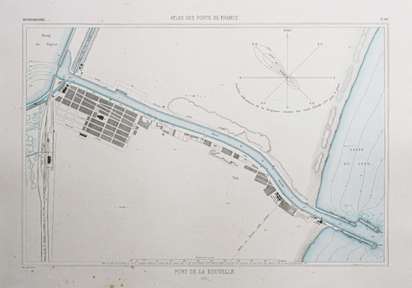 Carte marine ancienne - Port de la Nouvelle - La Berre