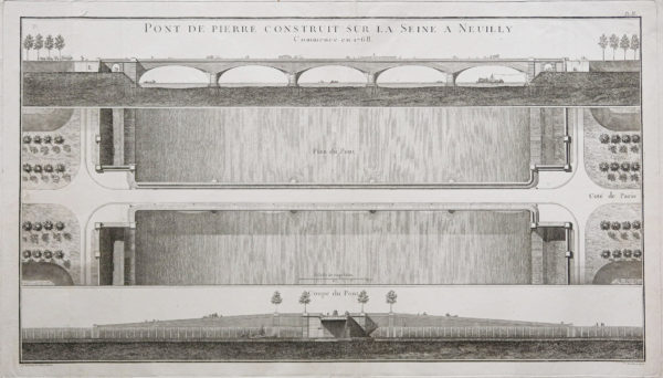 Gravure ancienne - Pont de Neuilly-sur-Seine