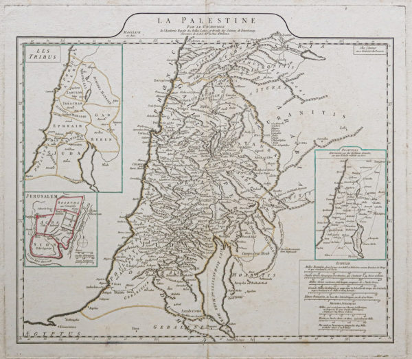 Carte géographique ancienne de la Palestine