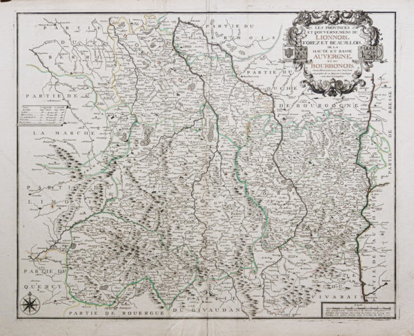 Carte géographique - Auvergne - Lyonnais - Beaujolais