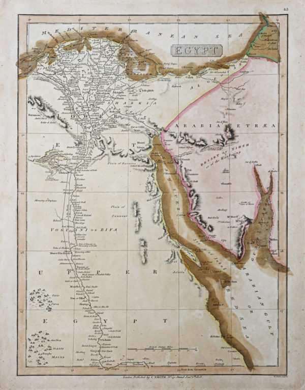 Carte géographique ancienne de l’Egypte