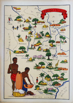 Carte ancienne de Oubangui-Chari - Afrique centrale