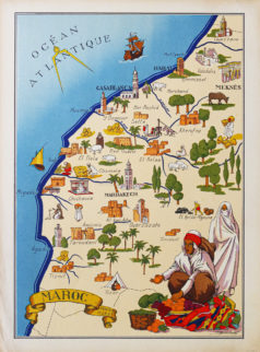 Carte ancienne du Maroc - Région ouest