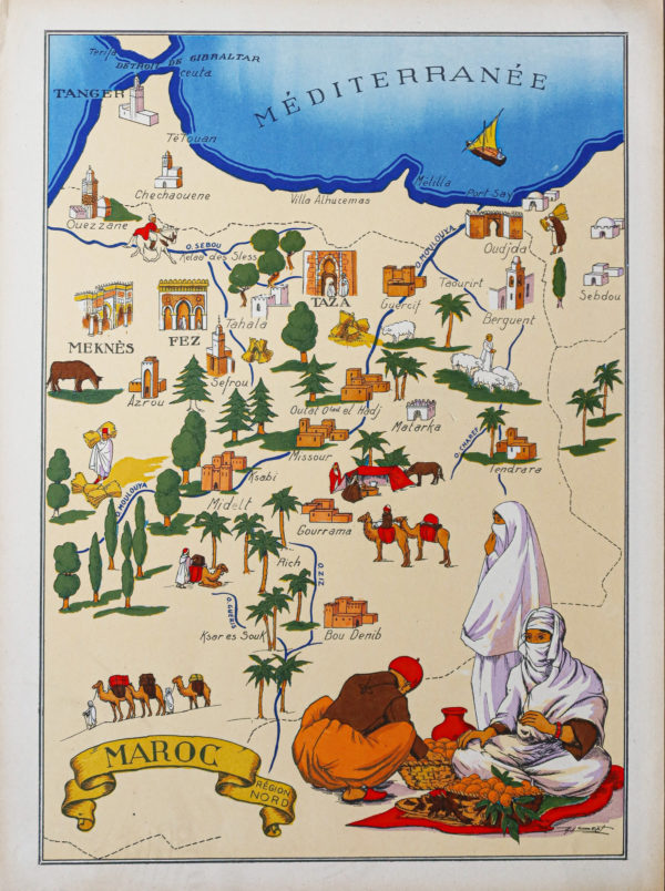 Carte ancienne du Maroc - Région nord