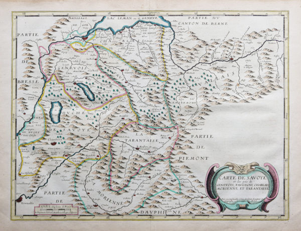 Carte géographique ancienne de Savoie