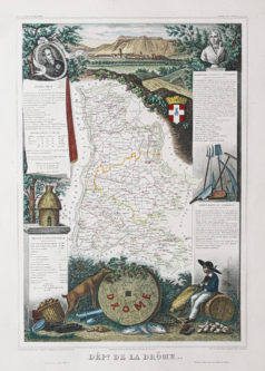 Carte géographique ancienne de la Drôme