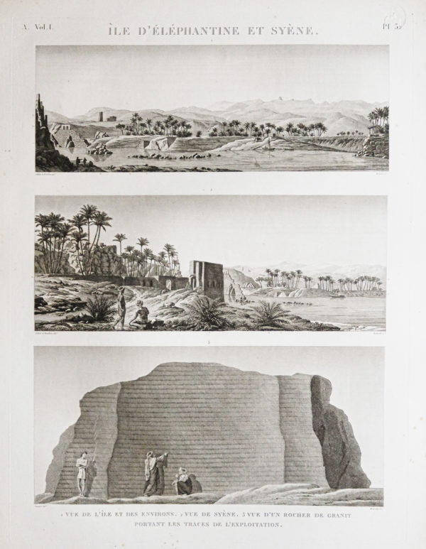 Gravure ancienne - Île d’Eléphantine - Syène