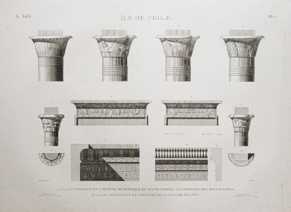 Gravure ancienne - Temple de Philae