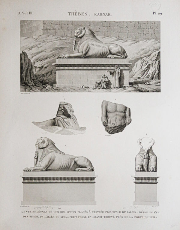 Gravure ancienne – Thèbes – Karnak