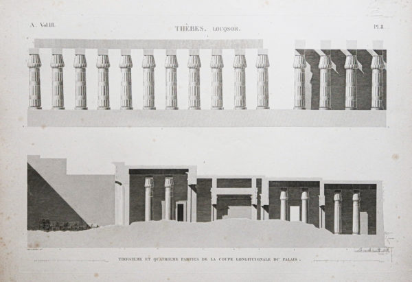 Gravure ancienne – Thèbes – Louxor